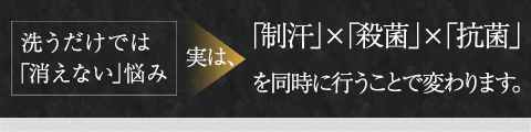 「制汗」×「殺菌」×「抗菌」を同時に行うことで変わります