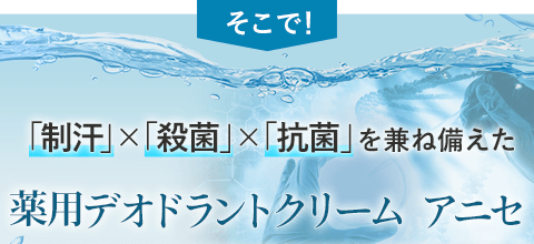 「制汗」×「殺菌」×「抗菌」を兼ね備えた 薬用デオドラントクリーム アニセ