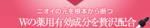 ニオイの元を根本から断つ Wの薬用有効成分を贅沢配合
